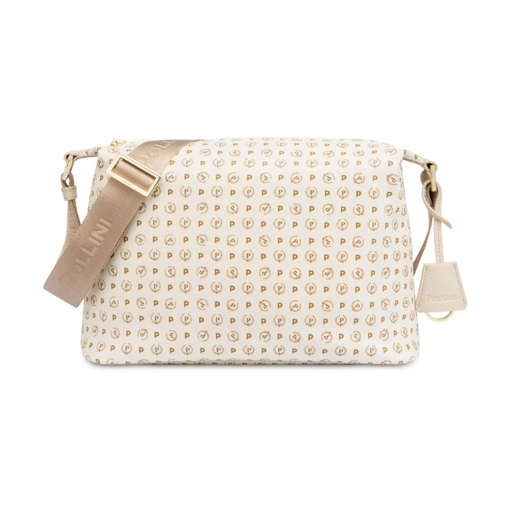 Pollini Kvinno Beige Väskor Dam, One Size, Nylon, Heritage Soft Touch Axelremsväska