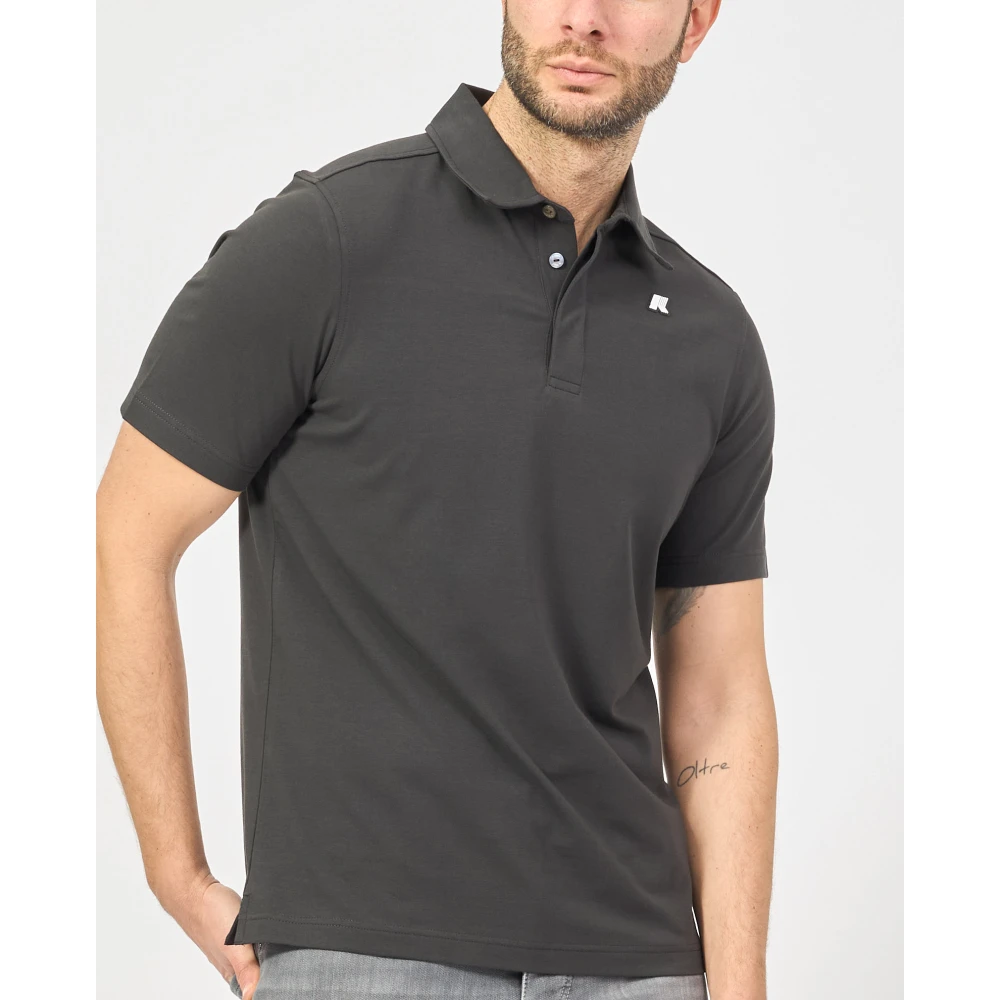 K-way Zwarte polo met korte mouwen Black Heren
