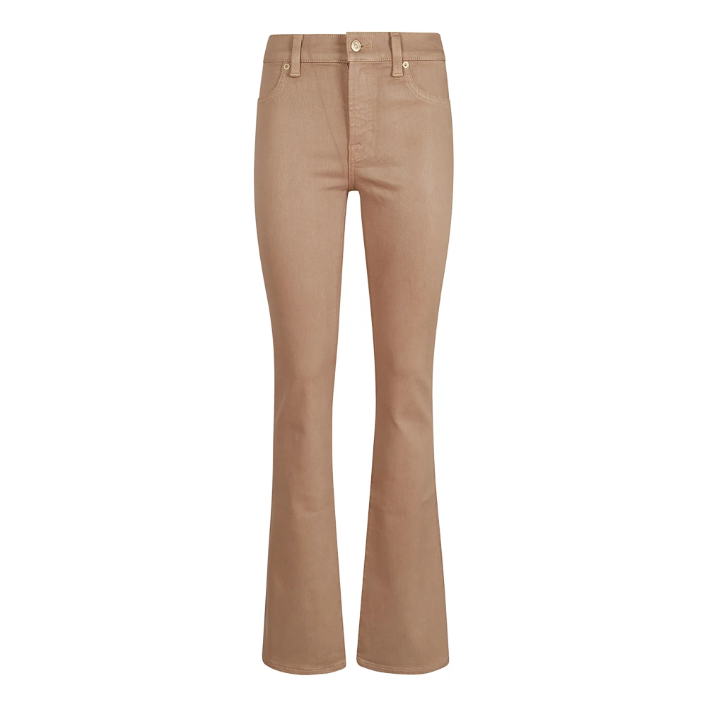 7 For All Mankind Jeans met gecoate afwerking en slim fit Brown Dames