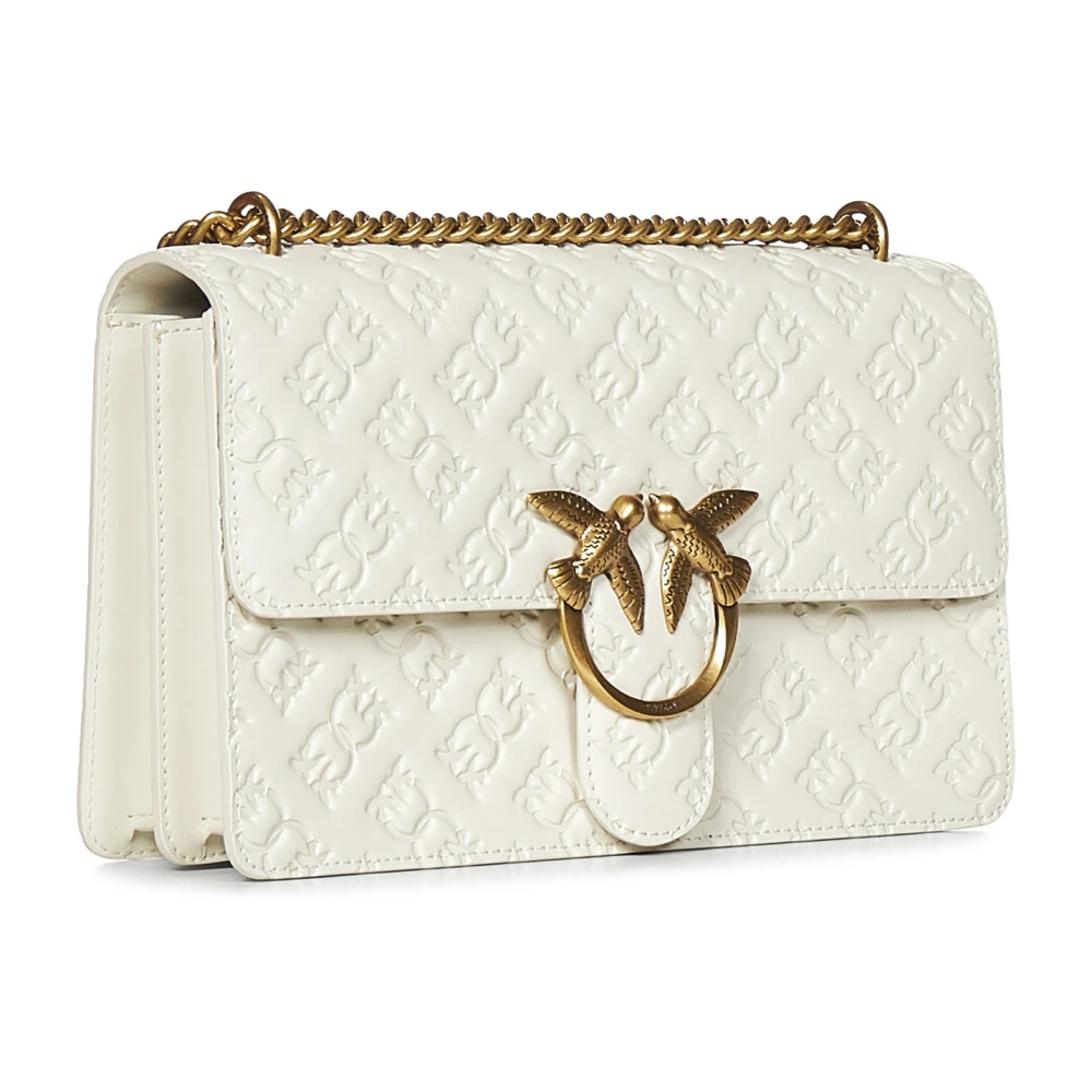 pinko Love Birds Diamond Cut Schoudertas White Dames