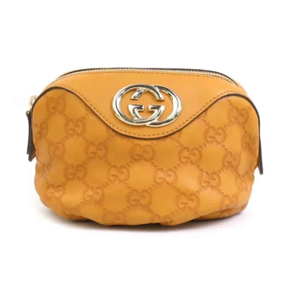 Gucci Vintage Pre-owned Leather clutches Brown Dames
