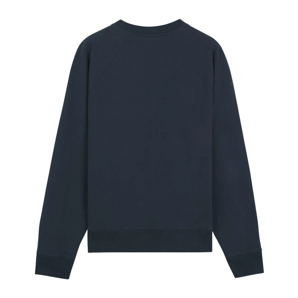 Maison Kitsuné Fox Head Patch Katoenen Sweatshirt Blue Heren