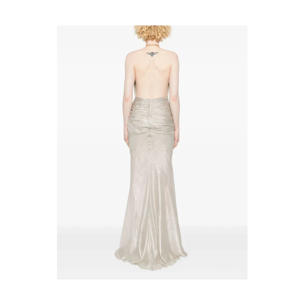 Maria Lucia Hohan Halternek Open Rug Gedrapeerd Jurk Gray Dames