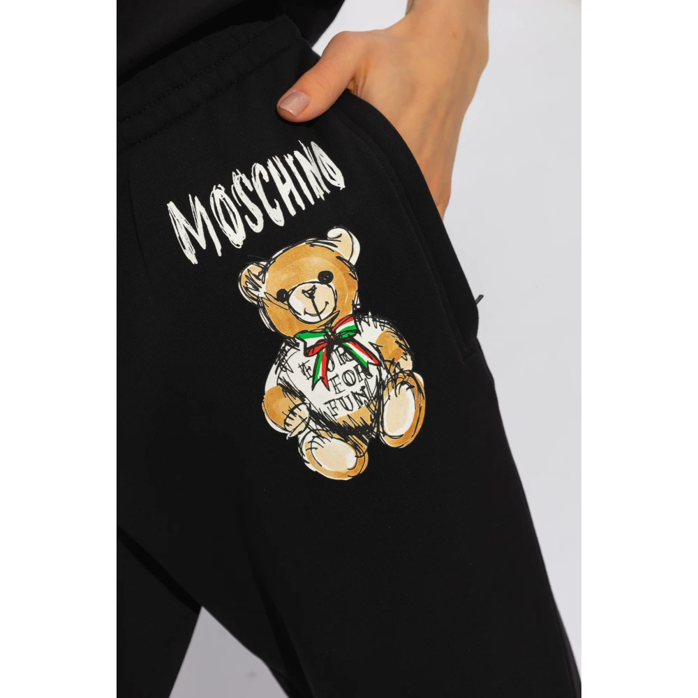 Moschino Sweatpants met logo Black Dames
