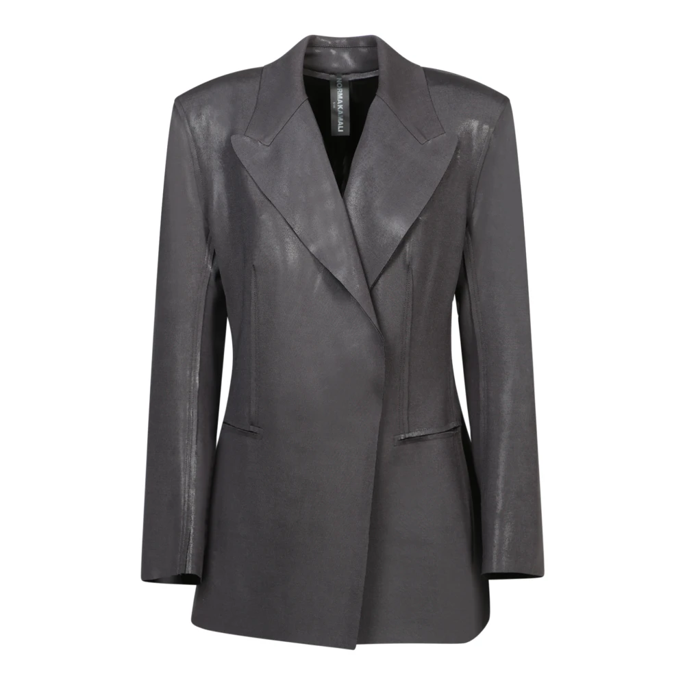 Norma Kamali Elegante Grijze Jas Dameskleding Gray Dames