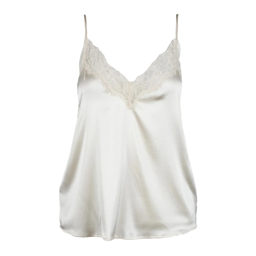 Pinko Zijden Mouwloze Top White Dames