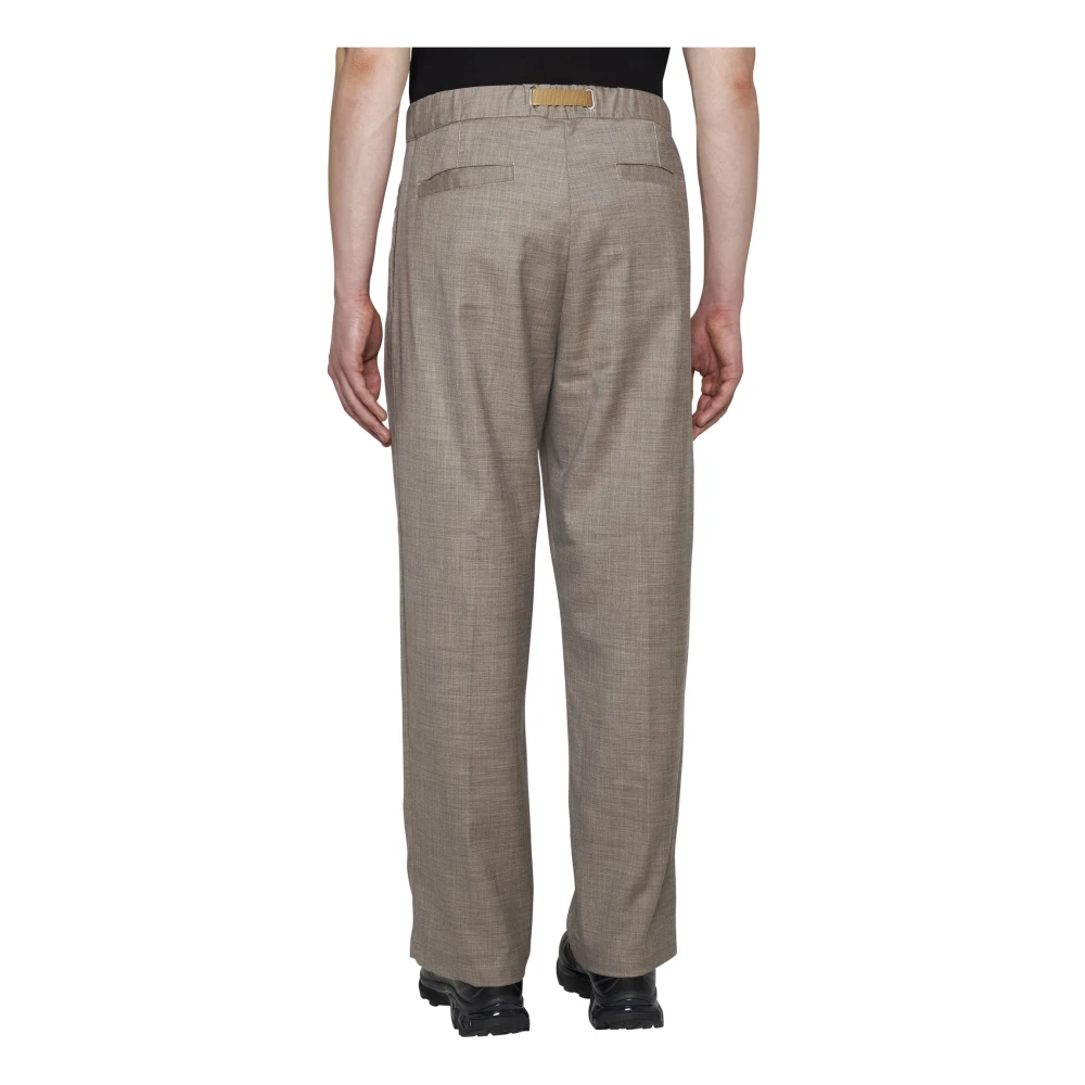 White Sand Beige Elastische Taille Broek Beige Heren