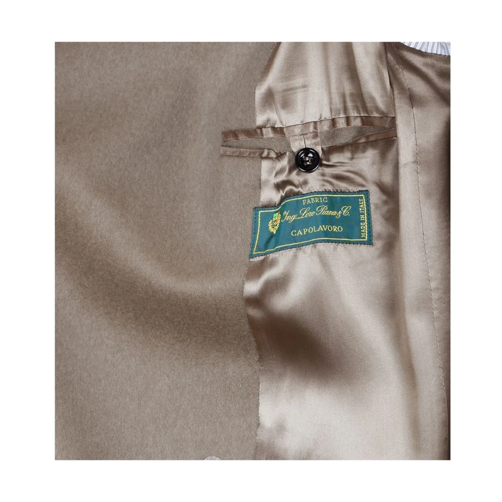 Made in Italia Beige Wollen Jas met Dubbele Knopenrij Beige Heren