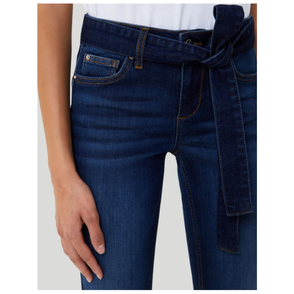 Liu Jo Flare Cut Raw Denim Jeans met Franje Zoom Blue Dames