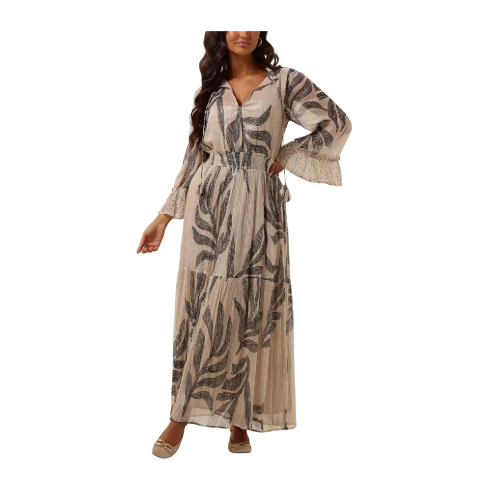 Ibana Elegante Taupe Maxi Jurk Beige Dames