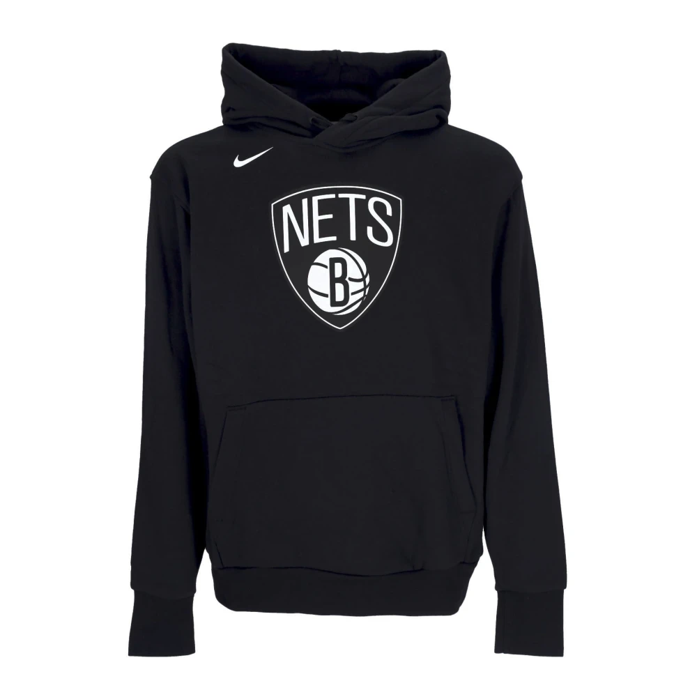 Nike Black Long Sleeve Training Tops, Male, L, Brooklyn Nets Fleece Hoodie