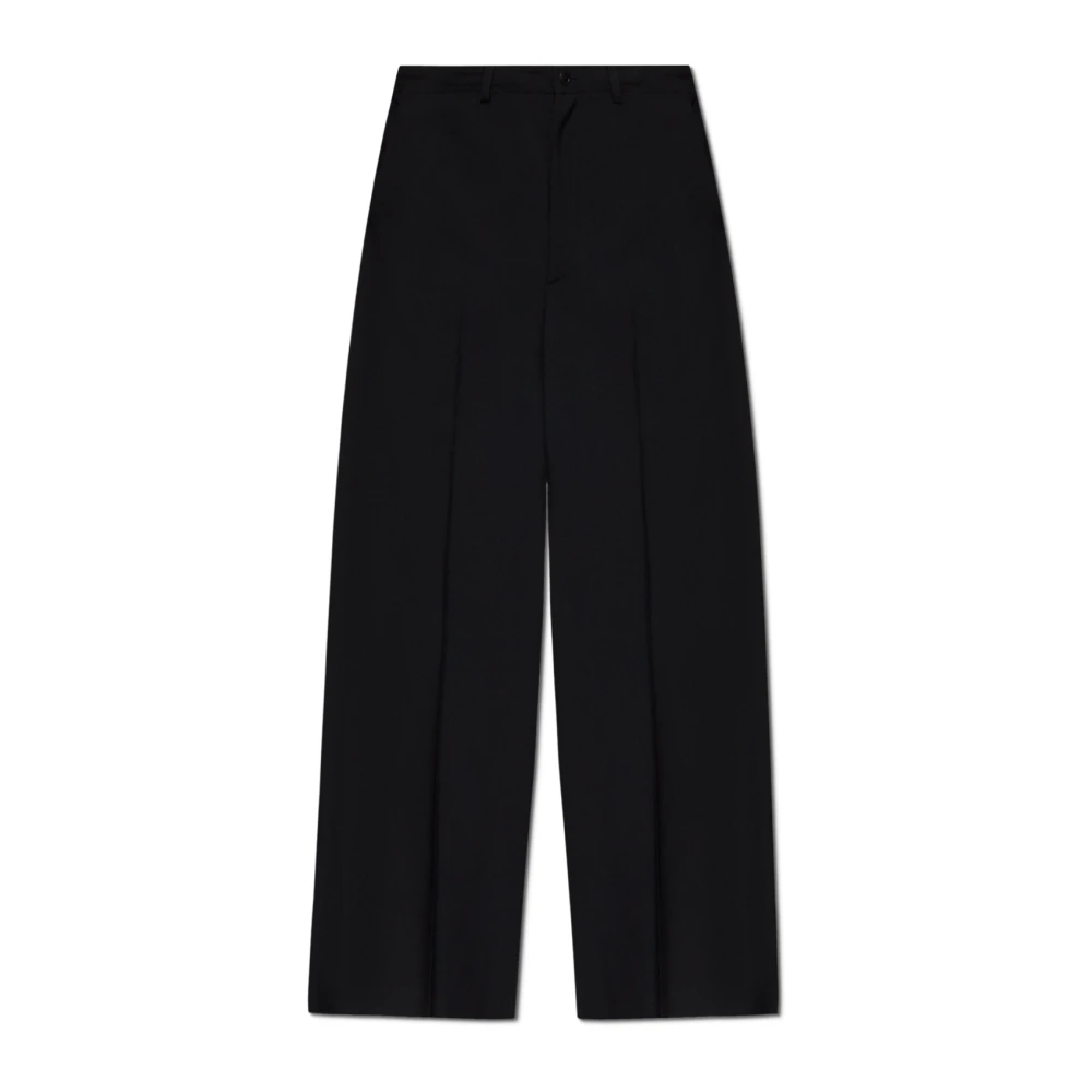 Balenciaga Broek met wollen afwerking Black Dames