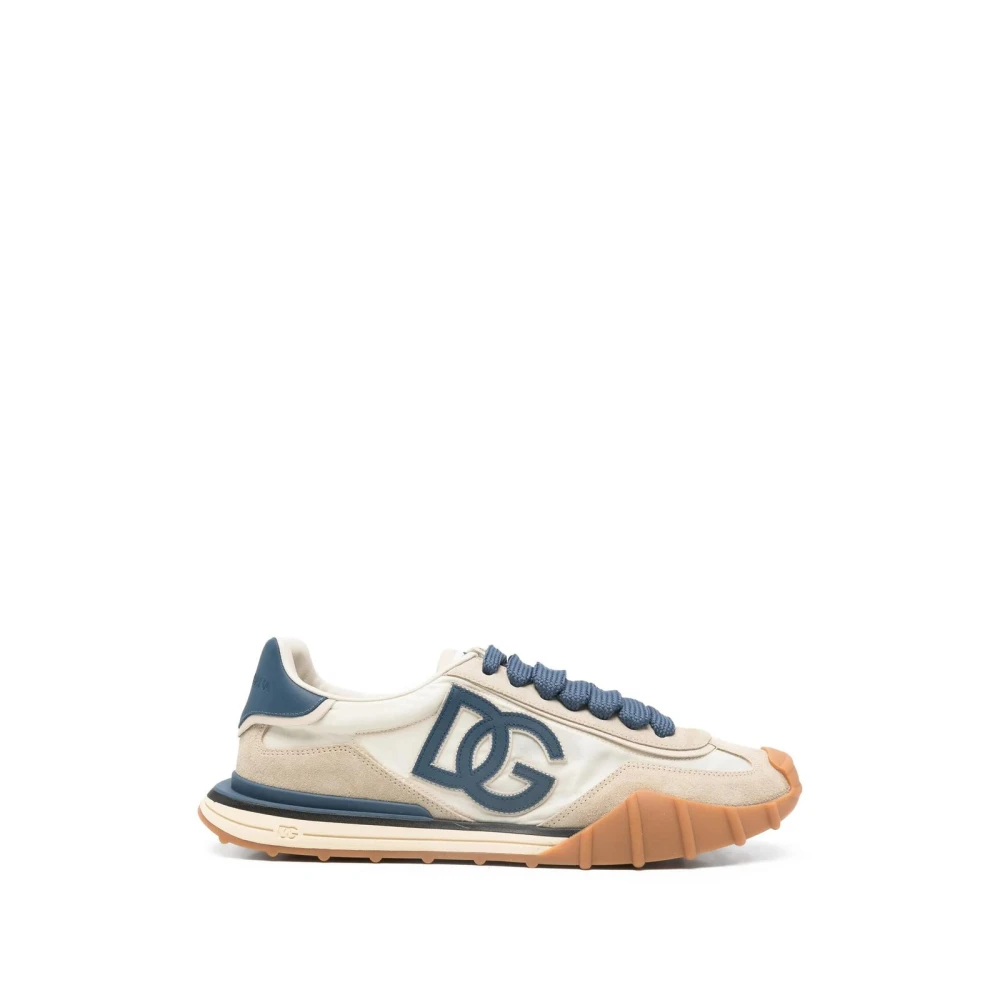 Dolce & Gabbana Beige Dg Logo Panel Sneakers
