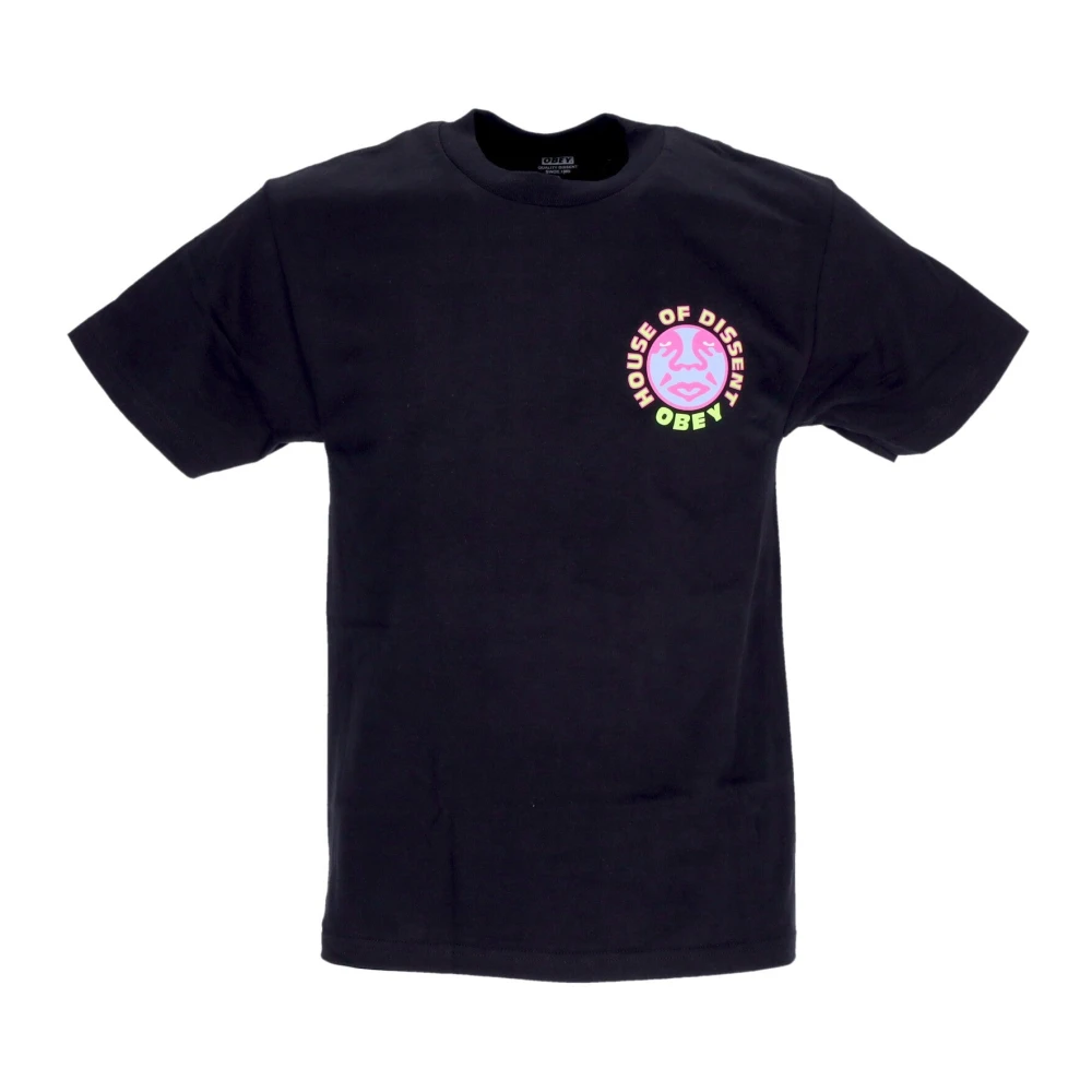 Obey Klassieke Zwarte Tee met Print Black Heren