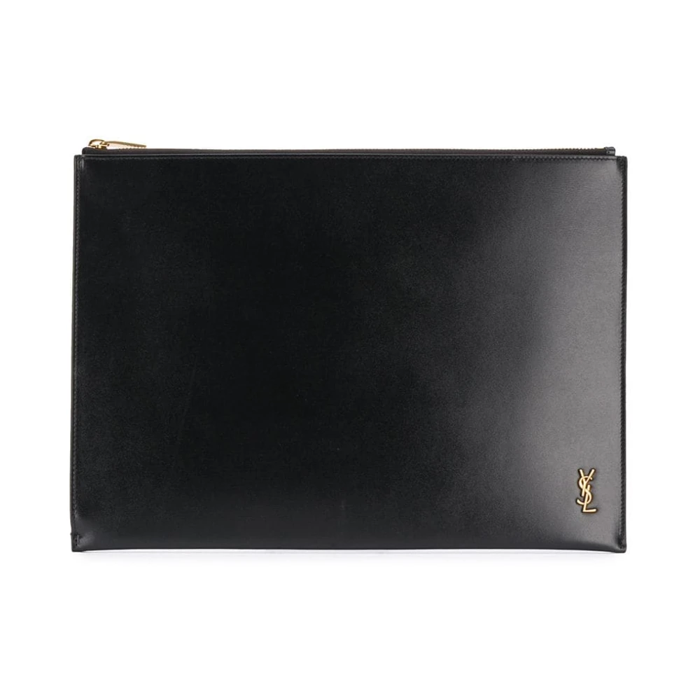 Saint Laurent King Palm Leren Portemonnee Kaarthouder Black Heren