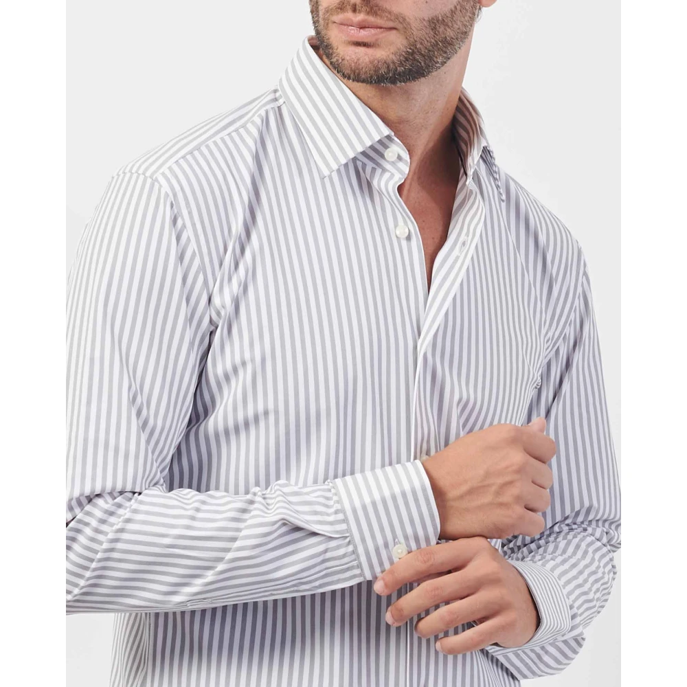 Hugo Boss Verticaal Gestreept Slim Fit Overhemd Gray Heren