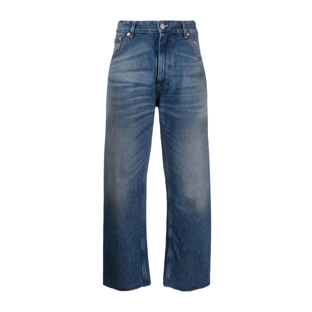 MM6 Maison Margiela Blauwe Wide Leg Jeans Blue Dames