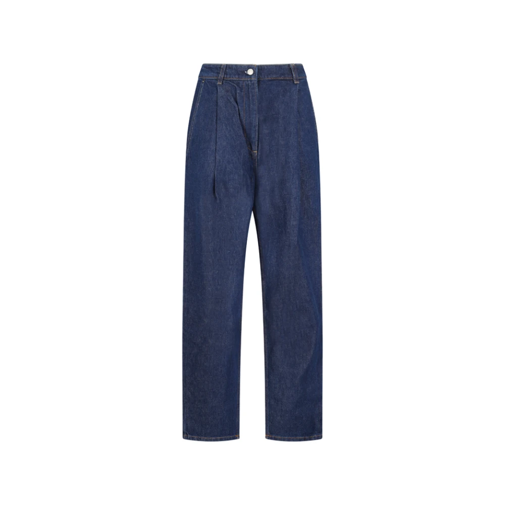Magda Butrym Women's Blue Straight Fit Jeans, Xs, Denim Toteness Navy Trousers