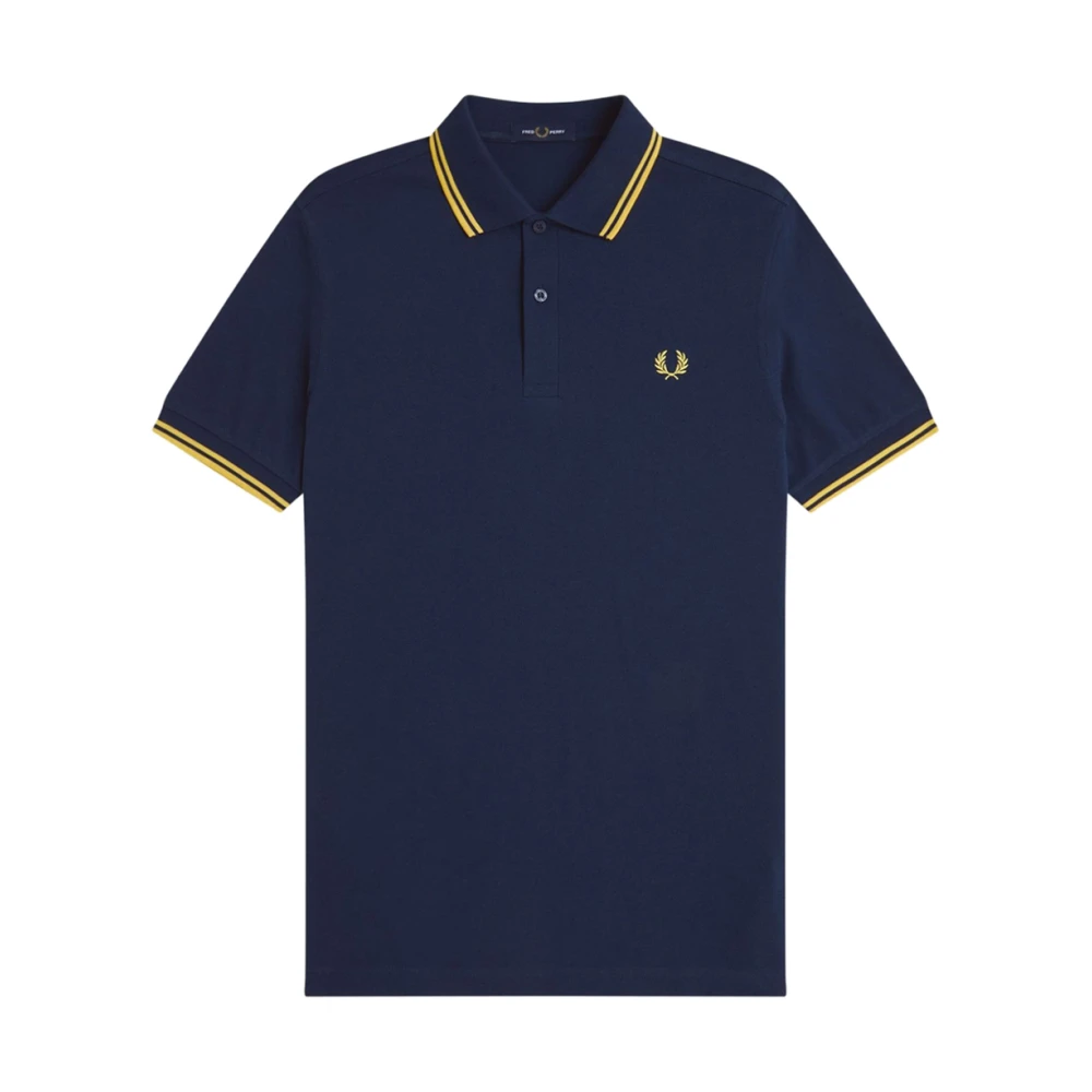 Fred Perry Men's Blue Polo Shirts, M, Twin Tipped Polo