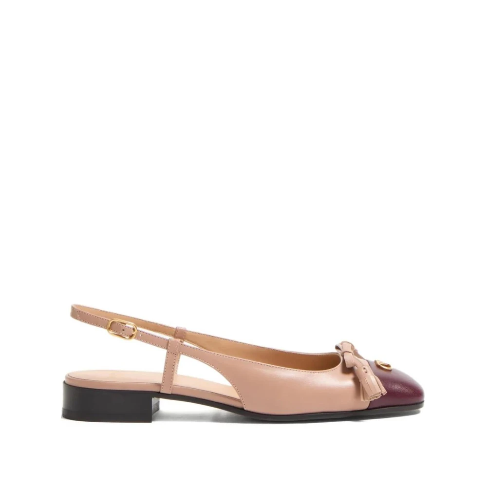 Valentino Mujer Bailarinas Slingback De Cuero Adornadas