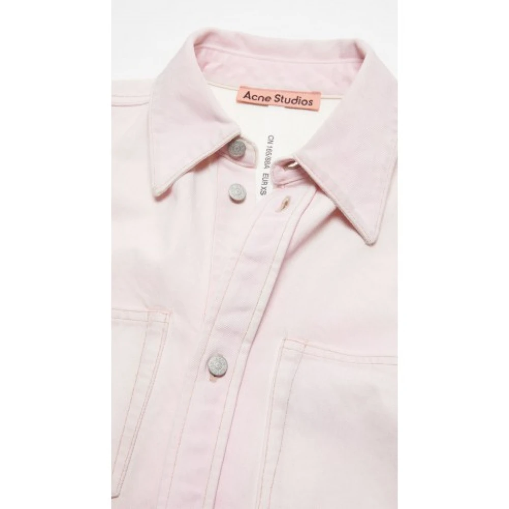 Acne Studios Denim Roze Button-Up Shirt Unisex Pink Heren