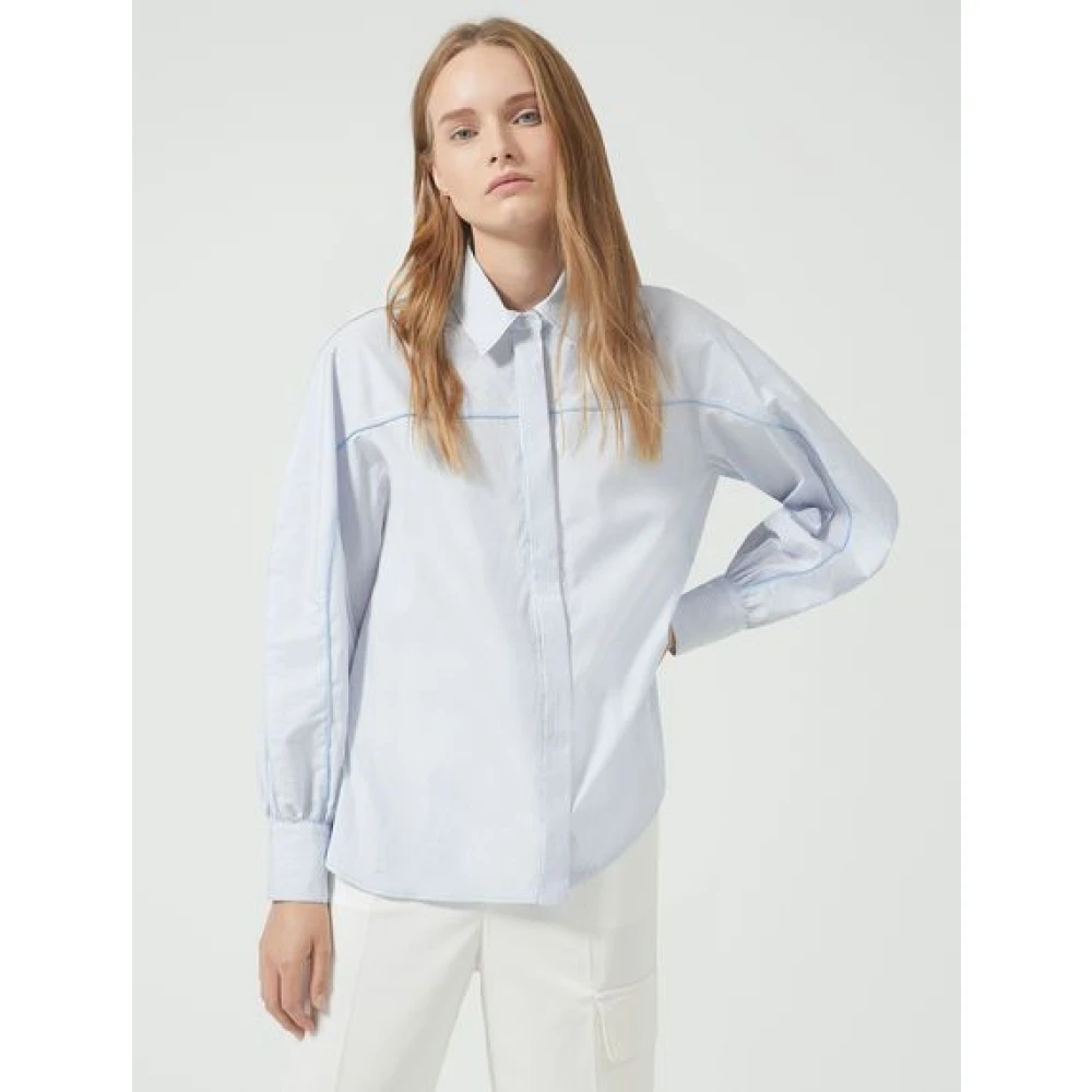 SPORTMAX Cipro Shirt 100% Katoen Blue Dames