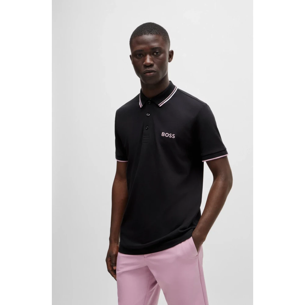 Hugo Boss Blauw Poloshirt met 3D Strepen Blue Heren