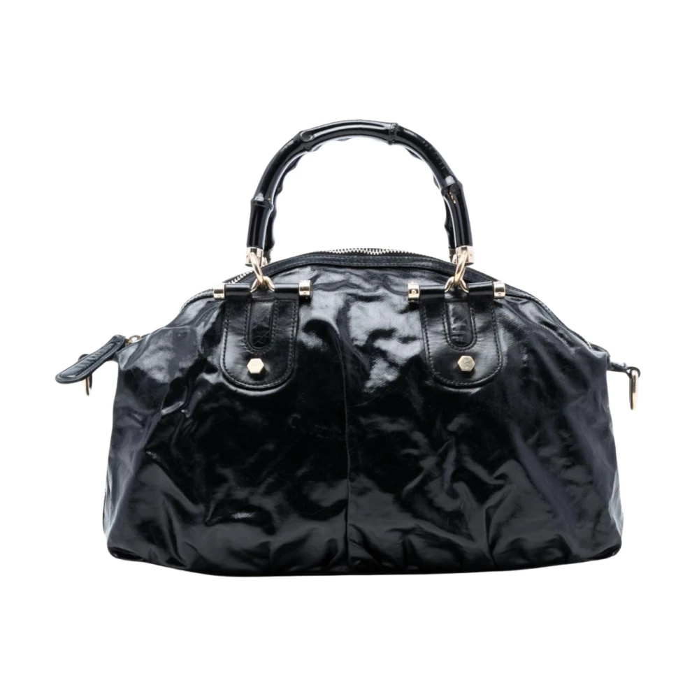 Gucci Vintage Svart Pre-Owned Väska Med Strukturerat Handtag
