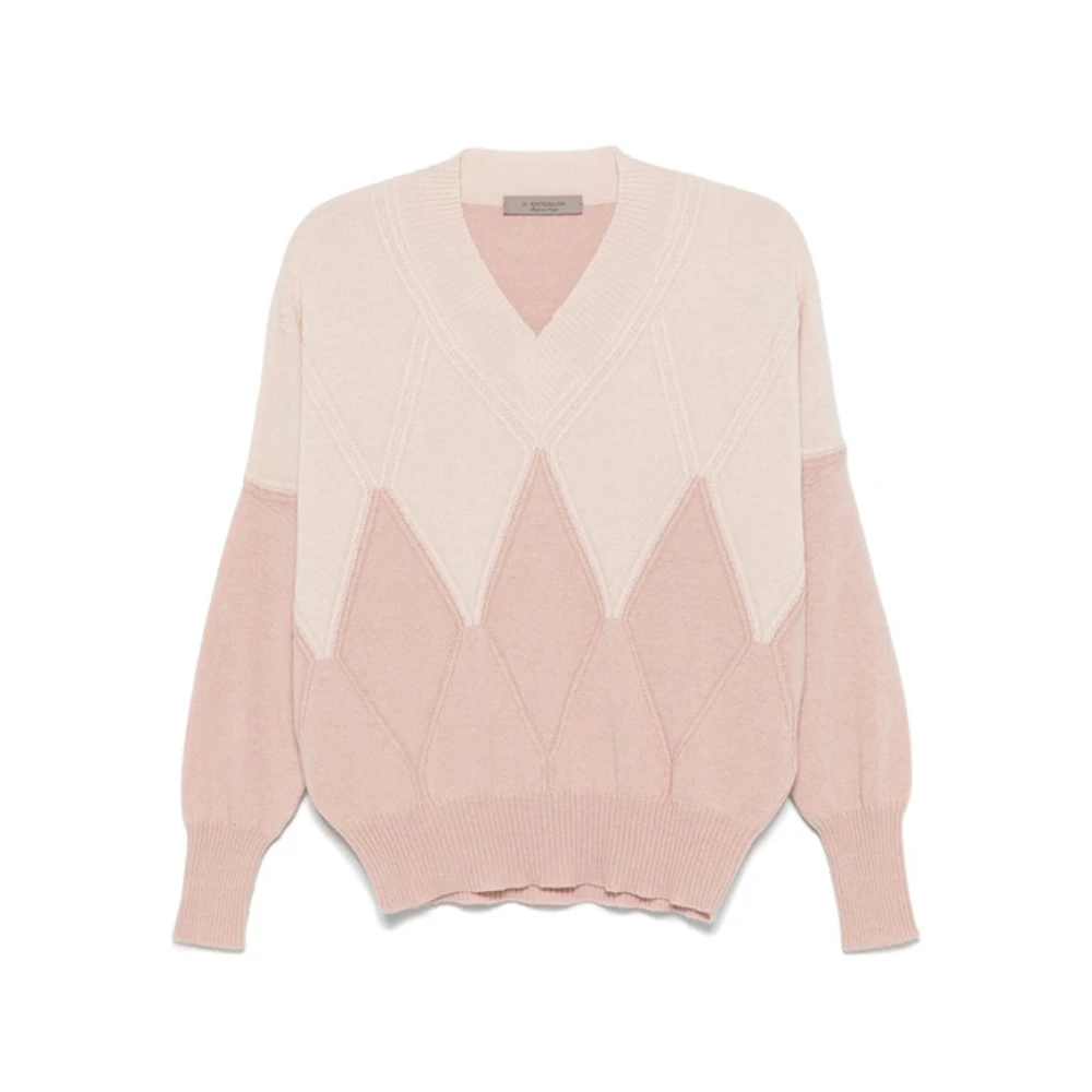 D.Exterior Roze Argyle Check Trui Pink Dames