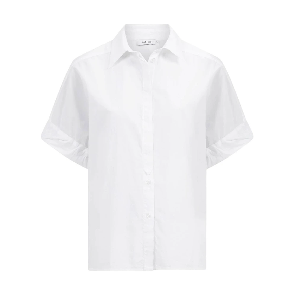 Knit-ted Gebreide blouse met lange mouwen White Dames