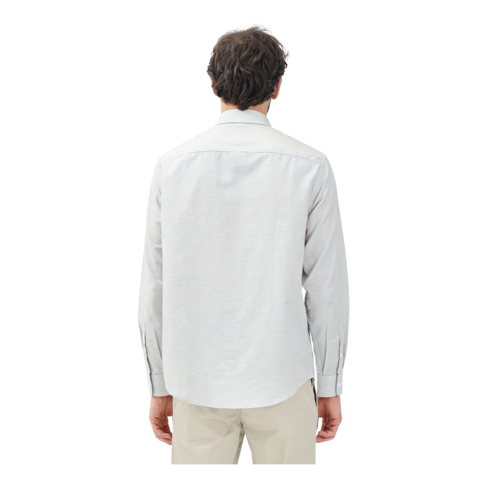Armani Exchange Gestreept overhemd met lange mouwen Gray Heren