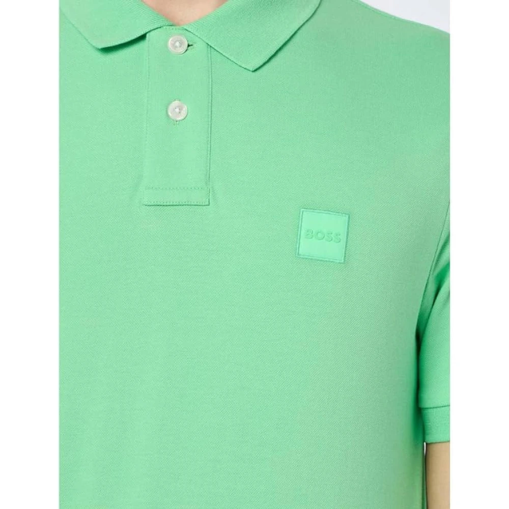 Boss Polo Shirt Comfortabel Stijlvol Functioneel Elegant Green Heren