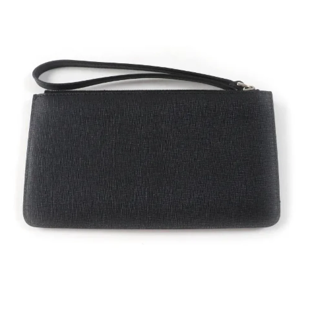 Fendi Vintage Pre-owned Leather clutches Black Dames