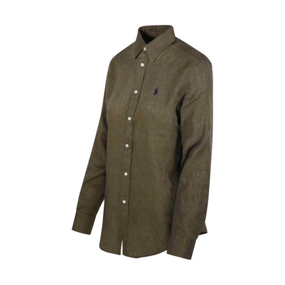 Ralph Lauren Langemouw Knopen Voor Shirt Green Dames