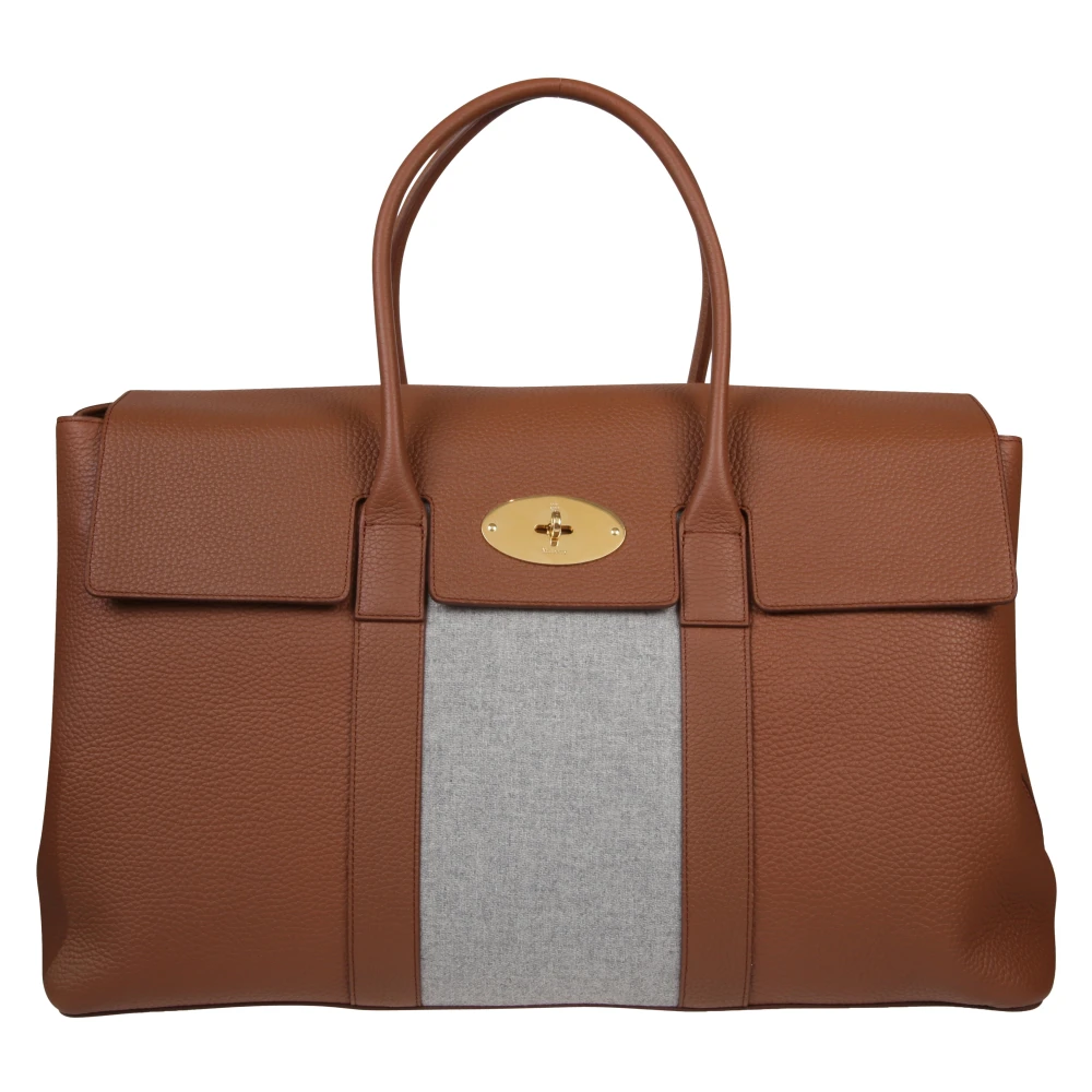 Eleventy Flanellen Piccadilly Leren Tas Brown Dames