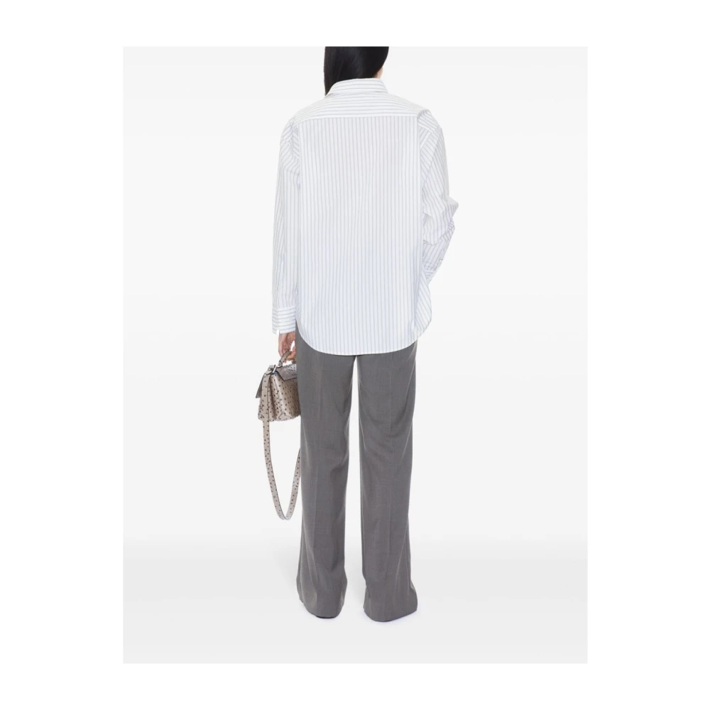 Filippa K Verticaal Gestreept Katoenen Overhemd White Dames
