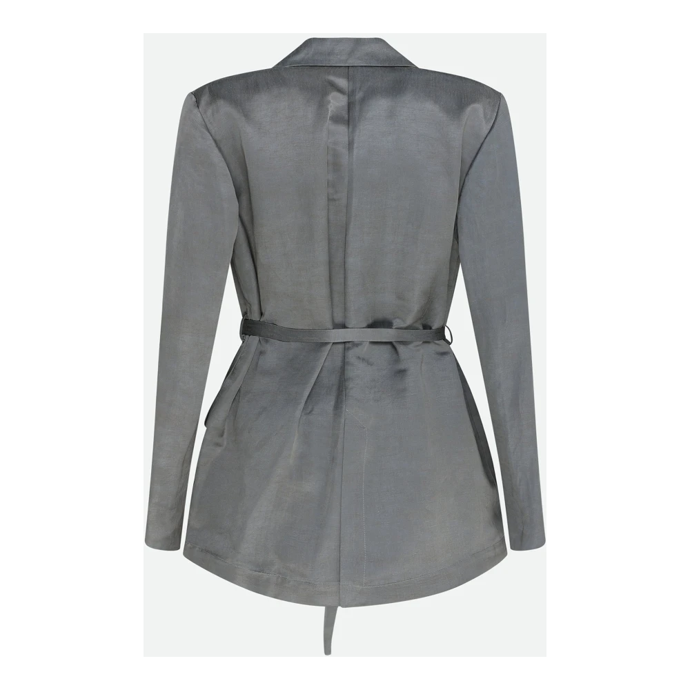 Alysi Antraciet Blazer met Afneembare Riem Gray Dames