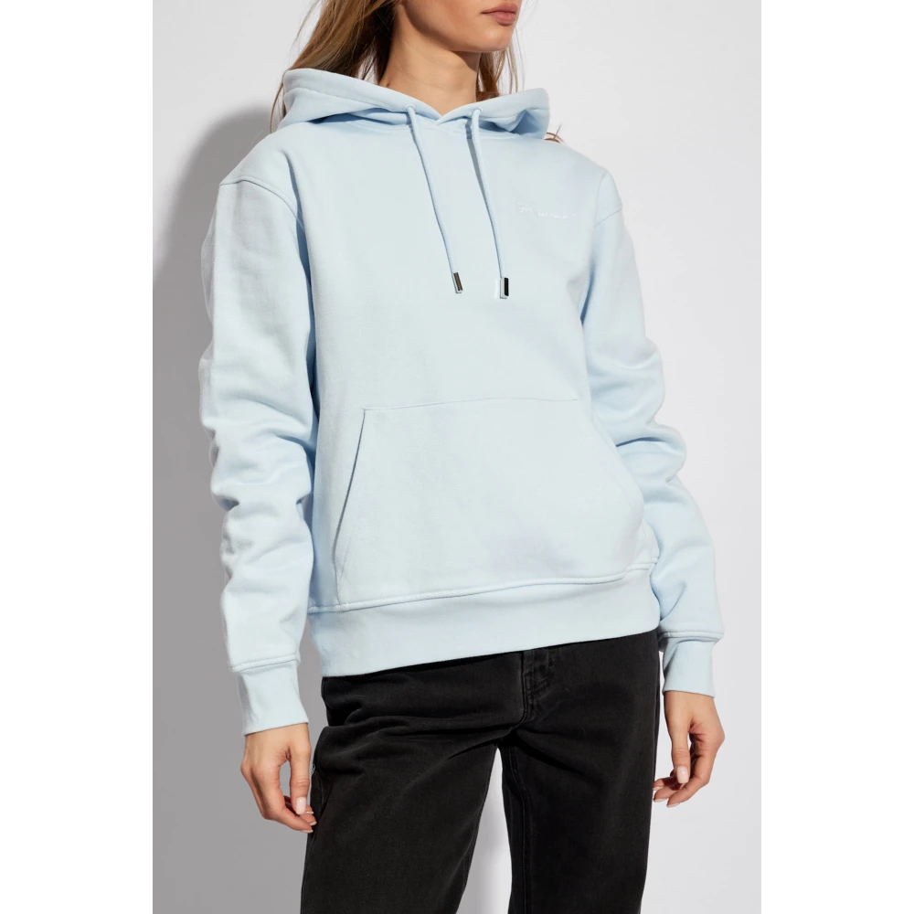 Jacquemus Brode hoodie met logo Blue Dames