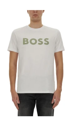 T-shirt i bomullsjersey med stort logotryck