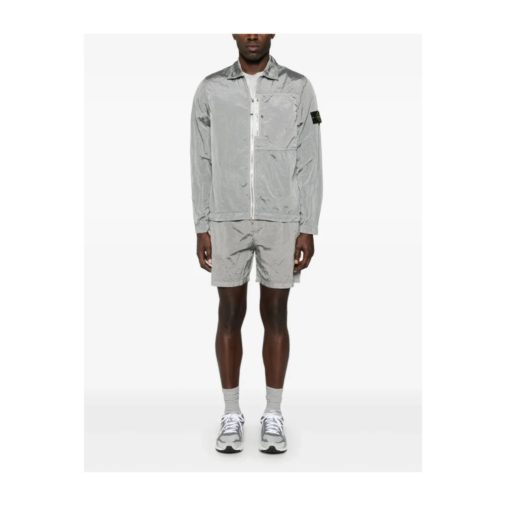 Stone Island Grijze Sea Zwemshorts met Logo Gray Heren