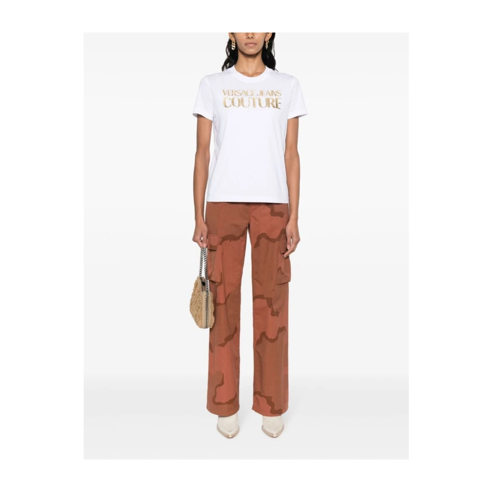 Versace Jeans Couture Witte T-shirts Polos voor Dames White Dames