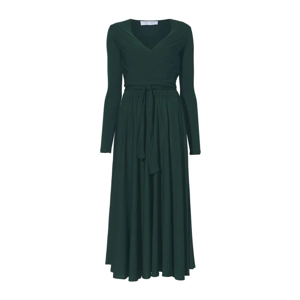 Proenza Schouler Groene Maxi Wrap Jurk in Matte Crepe Green Dames