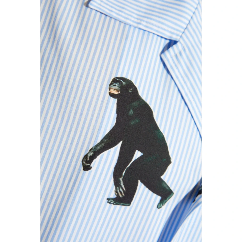 Moschino Dierenprint shirt Blue Heren