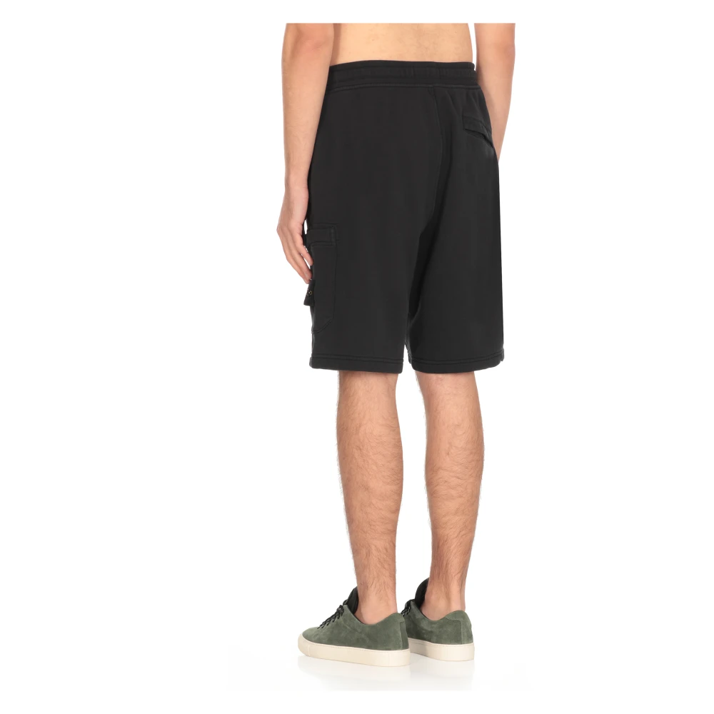 Stone Island Blauwe Bermuda Shorts van Katoen met Zakken Blue Heren
