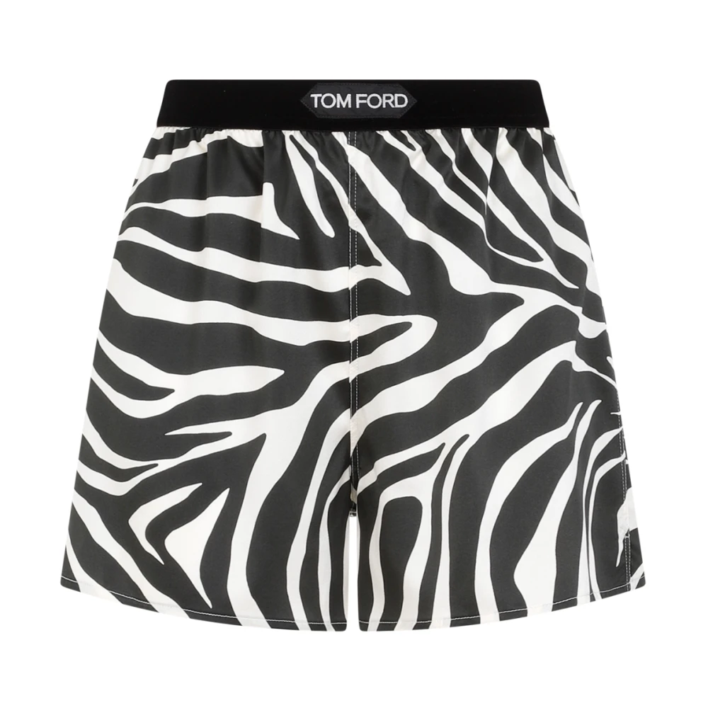Zebra Mønster Silke Pyjamas Shorts