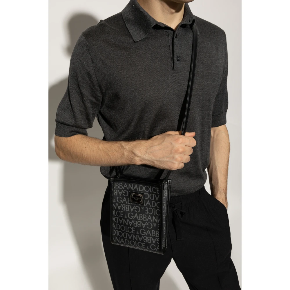 Dolce & Gabbana Schoudertas met logo Black Heren