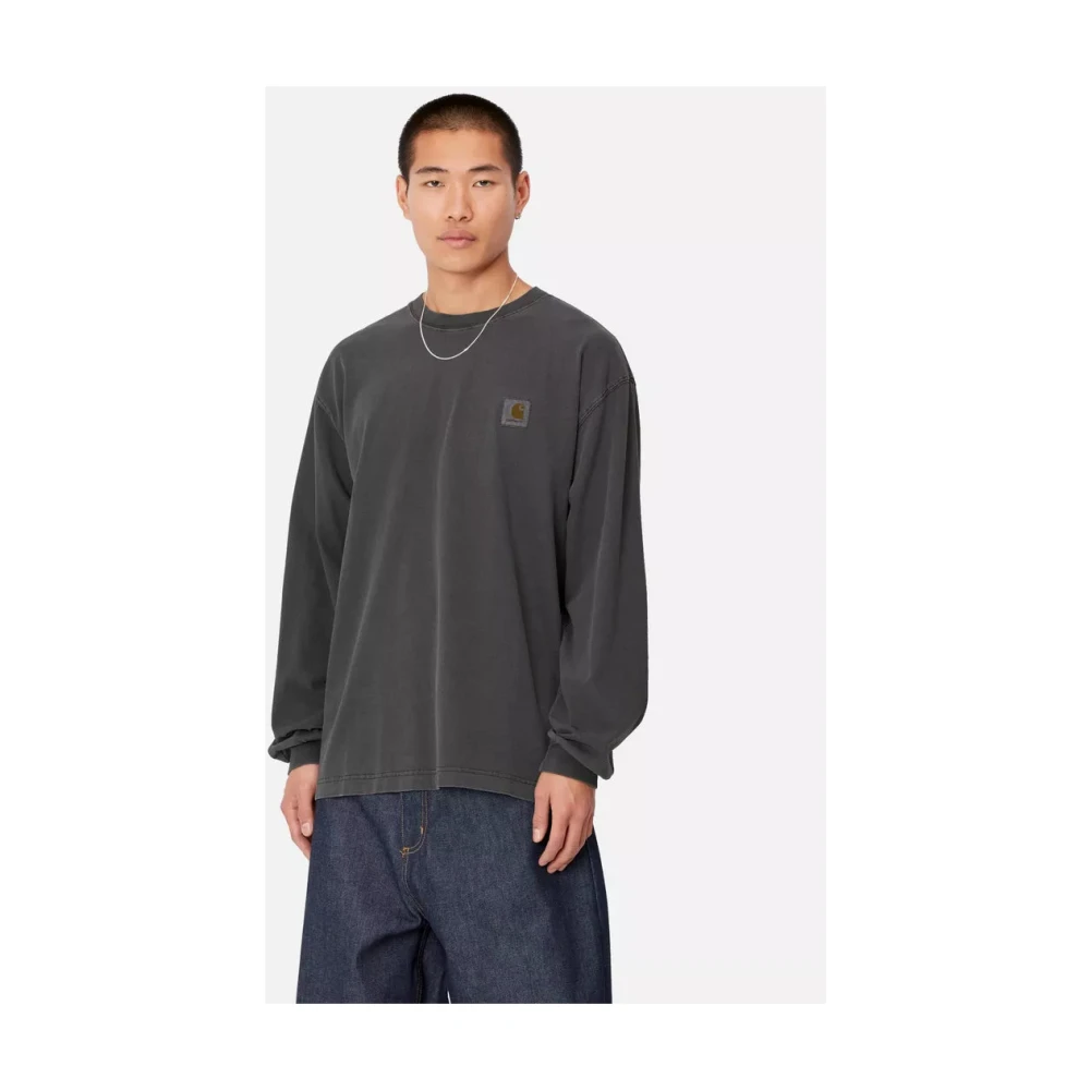 Carhartt WIP Ruimvallend T-shirt Lange Mouwen Grafiet Black Heren