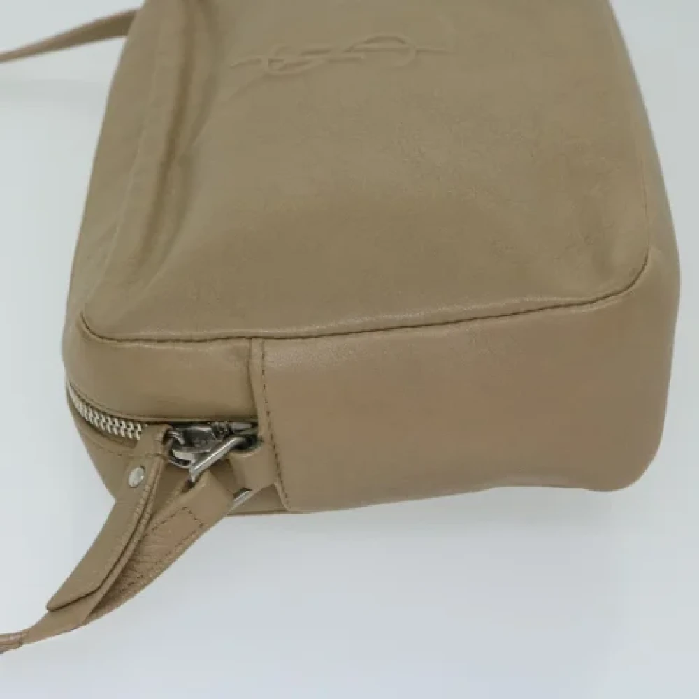 Yves Saint Laurent Vintage Pre-owned Leather shoulder-bags Beige Dames