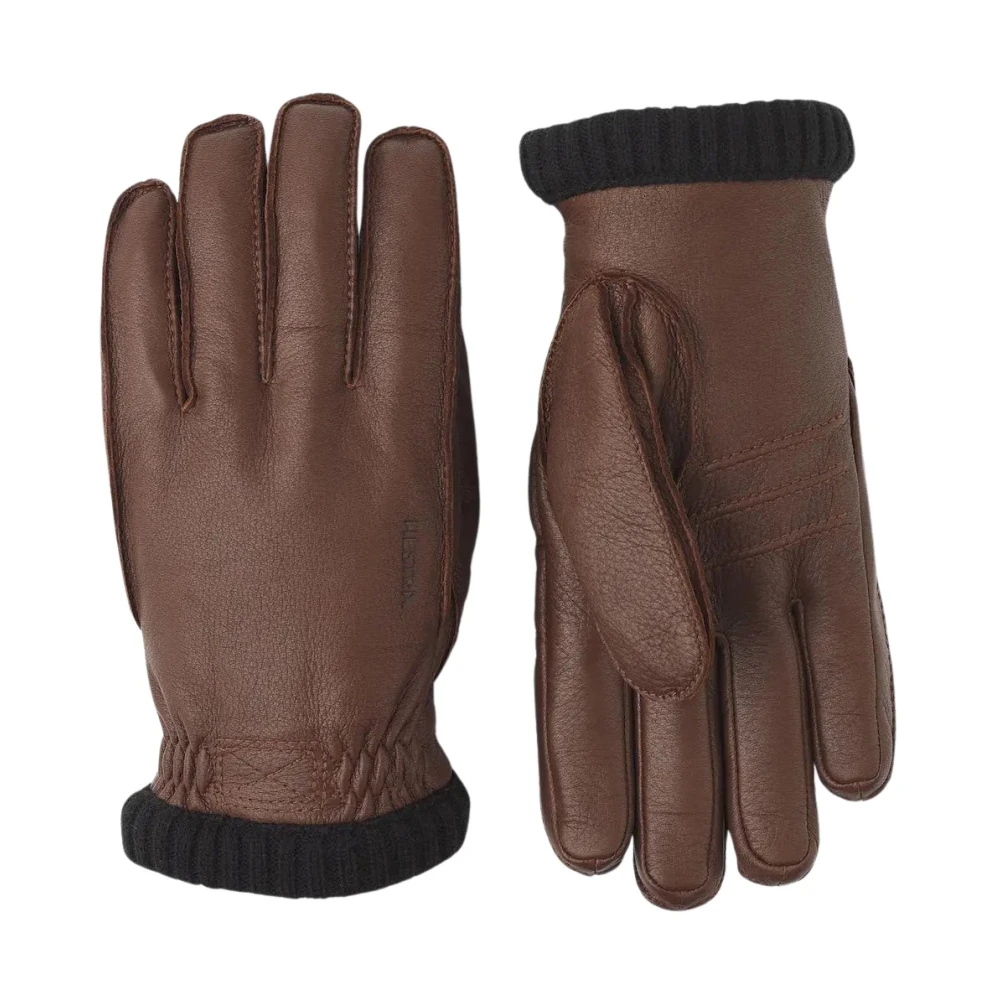 Hestra Men's Brown Gloves, 10 In, Deerskin Primaloft Rib Glove,
