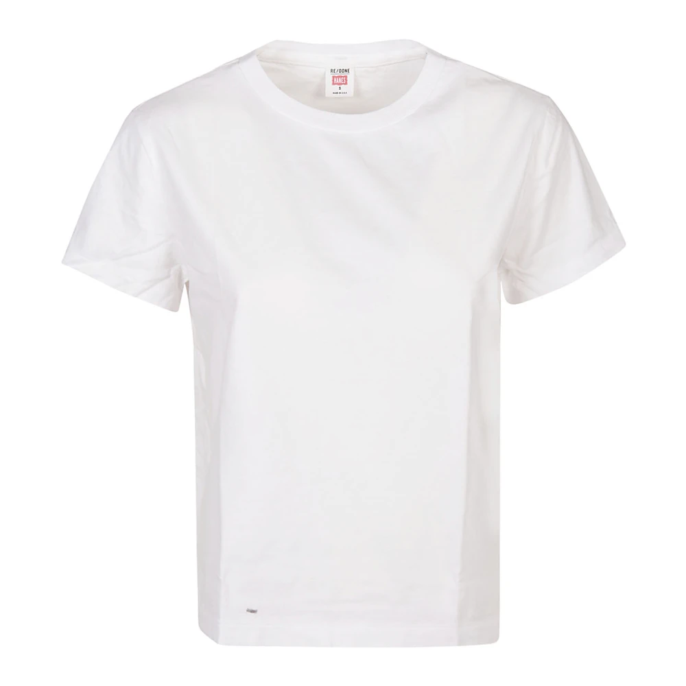 Re Done Optisch Wit Klassiek T-Shirt White Dames